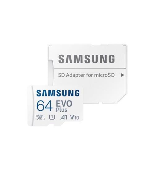 SAMSUNG Evo Plus 64GB U1,V10,A1,Class 10,FHD 160MB/s,160MB/s microSDXC UHS-I HAFIZA KARTI+ADAPTÖRLÜ